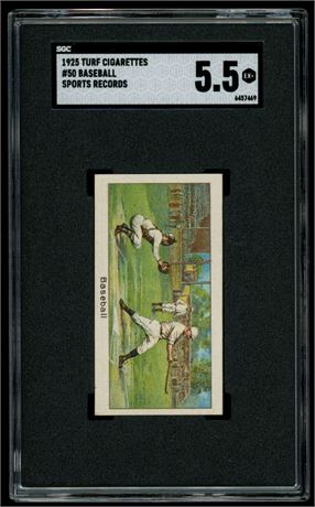 1925 Turf Sports Records #50 Baseball George Sisler SGC 5.5 EX+