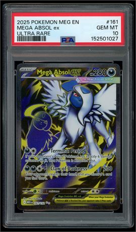 2025 Pokémon Meg EN #161 Mega Absol ex Ultra Rare PSA 10