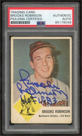 1963 Fleer #4 Brooks Robinson Auto w/ "HOF 1983" Inscription PSA AUTH