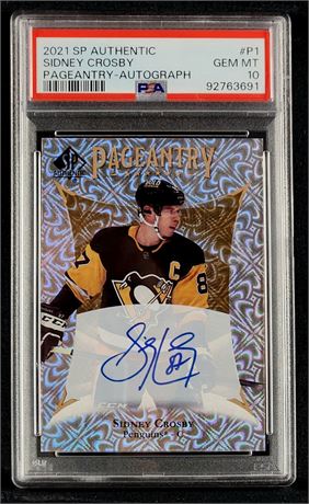 2021 SP Authentic Sidney Crosby Pageantry Auto PSA 10 GEM MINT Pop 3