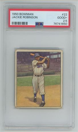 1950 Bowman #22 Jackie Robinson PSA 2.5 GOOD+