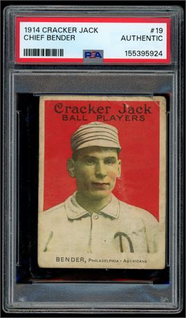 1914 Cracker Jack #19 Chief bender PSA Authentic