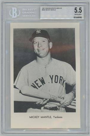 1963 Yankees Sports Service Mickey Mantle BVG 5.5 EX+