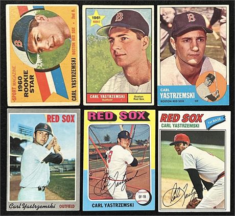 1960-1977 Topps Carl Yastrzemski Lot (6) VGEX-EX