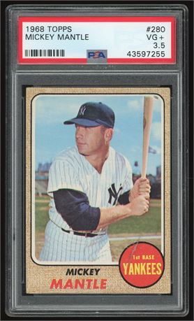 1968 Topps #280 Mickey Mantle PSA 3.5 VG+