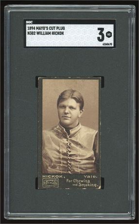 1894 N302 Mayo's Cut Plug William Hickok Football Yale SGC 3 VG Only 5 Higher