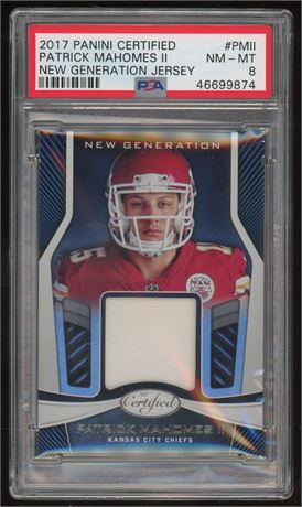 2017 Panini Certified Patrick Mahomes RC New Generation Jersey PSA 8 NMMT