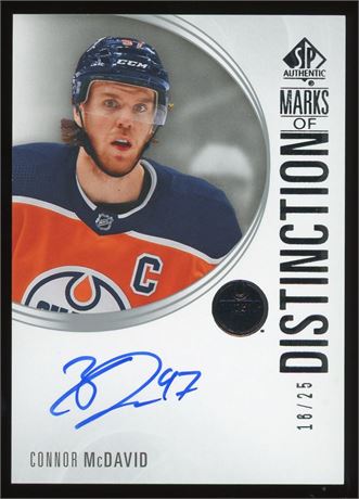 2020 Upper Deck SP Authentic 16/25 Connor McDavid Marks of Distinction