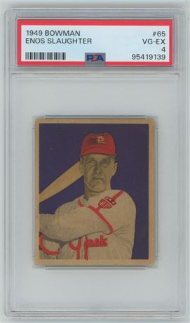 1949 Bowman #65 Enos Slaughter PSA 4 VGEX