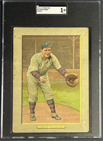 1910-11 T3 Turkey Red #94 George Gibson Ad Back SGC 1 POOR
