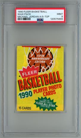 1990 Fleer Basketball Wax Pack Michael Jordan All-Star Top PSA 9 MINT