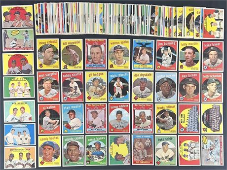 1959 Topps Baseball Lot (265+) w/Stars & 27 Hi#s All EX to EXMT