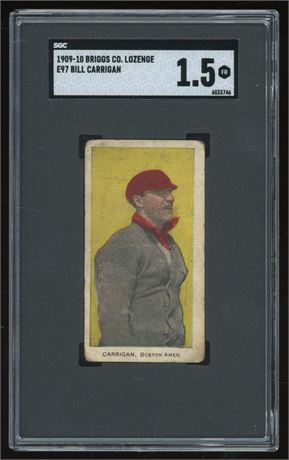 1909-10 E97 Briggs Company Lozenge Bill Carrigan SGC 1.5 FAIR
