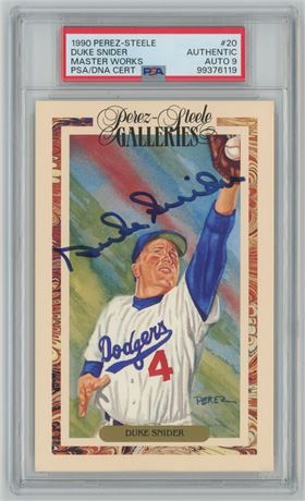 1990 Perez-Steele Duke Snider Masterworks /10,000 PSA 9 Auto
