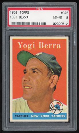 1958 Topps #370 Yogi Berra PSA 8 NMMT