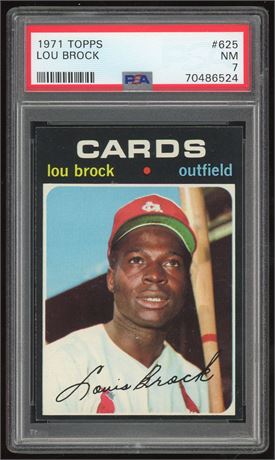 1971 Topps #625 Lou Brock PSA 7 NM