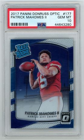 2017 Panini Donruss Optic #177 Patrick Mahomes Rated Rookie PSA 10 GEM MINT