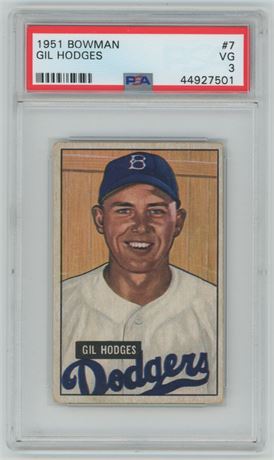 1951 Bowman #7 Gil Hodges PSA 3 VG