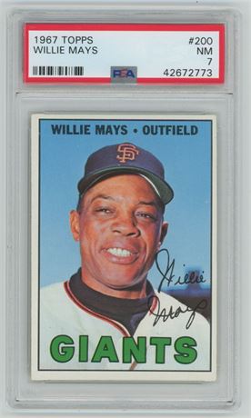 1967 Topps #200 Willie Mays PSA 7 NM