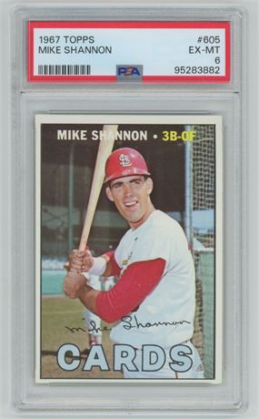 1967 Topps #605 Mike Shannon Tuff Hi # PSA 6 EXMT