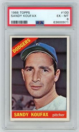1966 Topps #100 Sandy Koufax PSA 6 EXMT