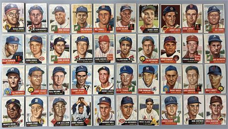 1953 Topps Lot (40) Most Cards GOOD+ to VG w/ Irvin, Spahn, Gilliam, Podres