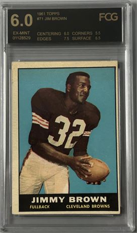 1961 Topps #71 Jim Brown FCG 6 EXMT