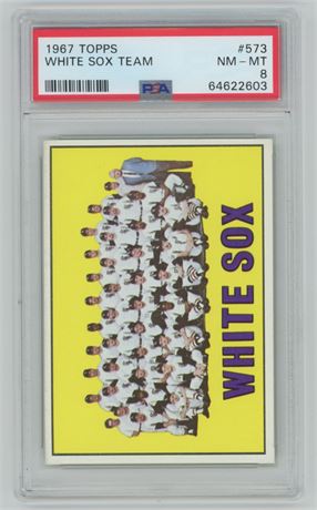 1967 Topps #573 White Sox Team Hi# PSA 8 NMMT