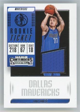2018 Panini Contenders Luka Doncic RC Ticket Patch