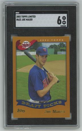 2002 Topps Limited #622 Draft Picks Joe Mauer RC SGC 6 EXMT