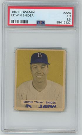 1949 Bowman #226 Duke Snider RC PSA 1.5 FAIR
