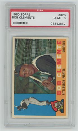 1960 Topps #326 Roberto Clemente PSA 6 EXMT