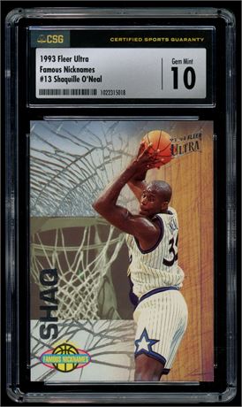 1993 Fleer Ultra Famous Nicknames #13 Shaquille O'Neal CSG 10 GEM MINT