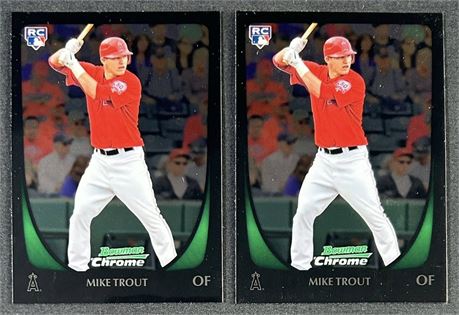 2011 Bowman Chrome #175 Mike Trout RC Lot (2)