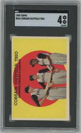 1959 Topps #543 Corsair Outfield Trio Clemente Hi # SGC 4 VGEX
