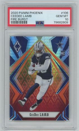 2020 Panini Phoenix #106 CeeDee Lamb Fire Burst RC PSA 10 GEM MINT