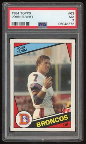 1984 Topps #63 John Elway RC PSA 7 NM