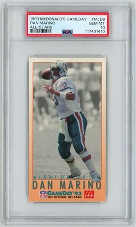 1993 McDonald's Gameday Dan Marino All-Stars PSA 10 GEM MINT