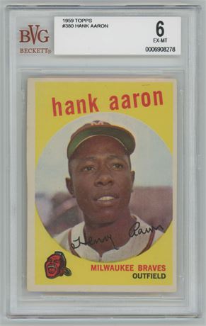 1959 Topps #380 Hank Aaron BVG 6 EXMT