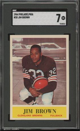 1964 Philadelphia #30 Jim Brown SGC 7 NM Beauty!