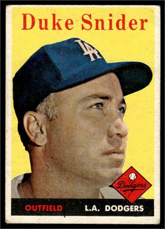 1958 Topps #88 Duke Snider Low Grade (Pinhole)