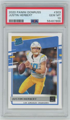2020 Panini Donruss #303 Justin Hebert RC PSA 10 GEM MINT