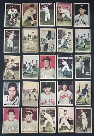 1952 Berk Ross Lot (25) w/ Kiner, Ashburn & Roberts Low Grade to VG