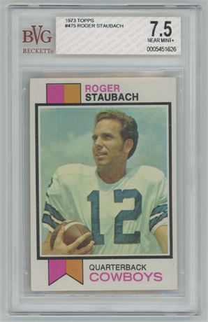 1973 Topps #475 Roger Staubach BVG 7.5 NM+