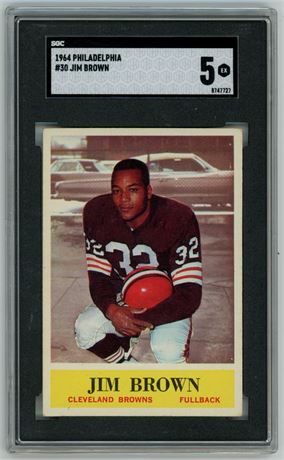 1964 Philadelphia #30 Jim Brown SGC 5 EX CENTERED