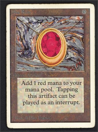 1993 Magic: The Gathering Unlimited Mox Ruby: A Heavy-Played Power 9 Legend