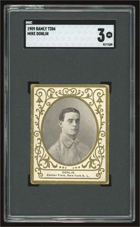 1909 T204 Ramly Mike Donlin SGC 3 VG