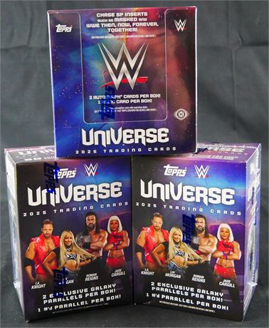 2025 Topps Universe Wrestling Wax Lot (3) w/ Hobby (1), Blaster (2)