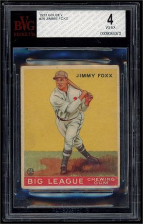 1933 Goudey #29 Jimmie Foxx RC BVG 4