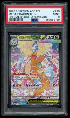 2026 Pokemon ASC EN #290 Mega Dragonite EX Special Illustration Rare PSA 9